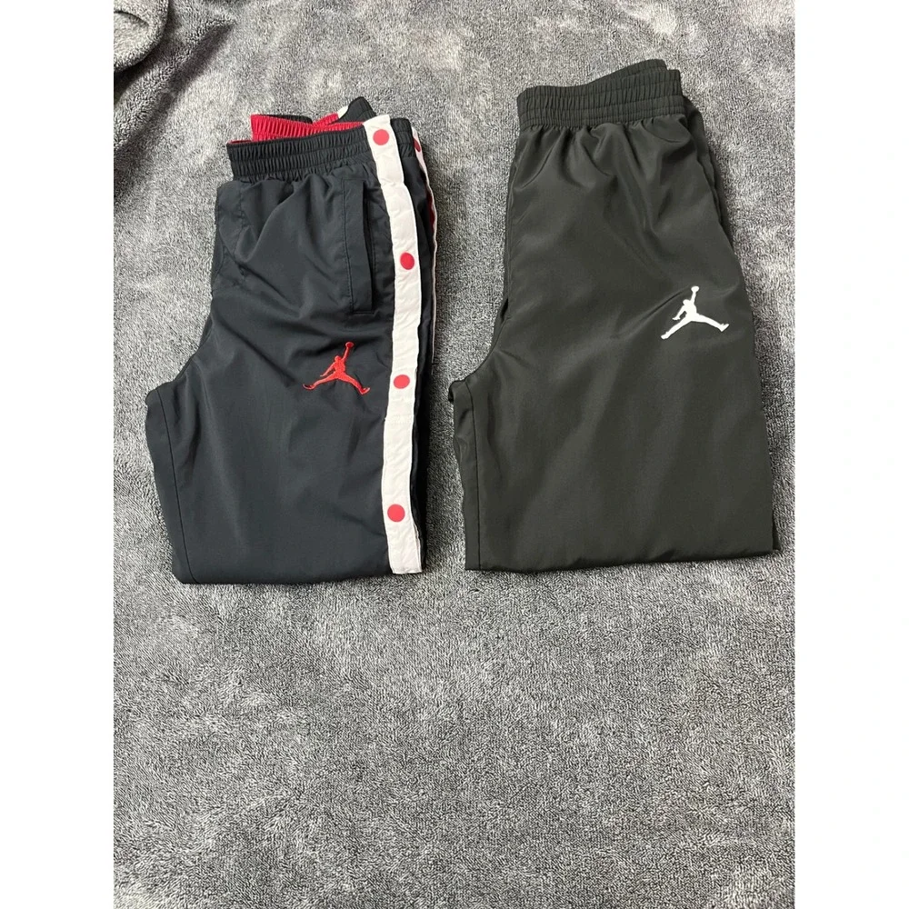 Kids Jordan Track Pants Bundle Black Snap Tear Away Joggers Size‎ Large 12-13Y